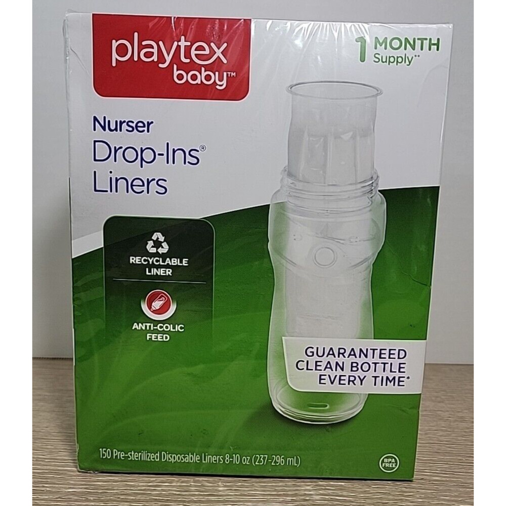 Playtex Baby Nurser Drop-Ins 150 Pre‎ Sterilized Disposable Bottle Liners 8-10oz